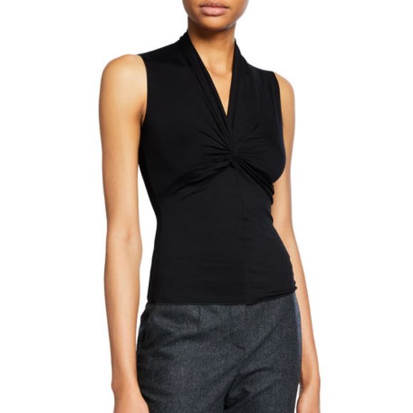 Emporio Armani Tops - Emporio Armani Sleeveless Knotted Jersey Top, Blk